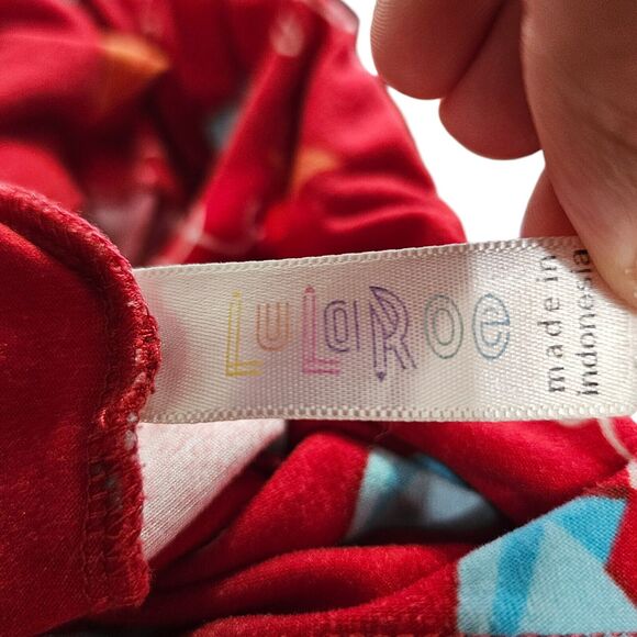 LuLaRoe Leggings Red Paper Airplane Pattern Size L/XL Tall Curvy - Picture 7 of 7